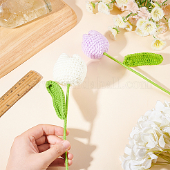2 stücke 2 farben baumwolle stricken künstliche blume&nbsp;AJEW-FG0001-91