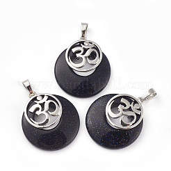 Sintetici ciondoli Goldstone blu&nbsp;KK-F751-L-A01