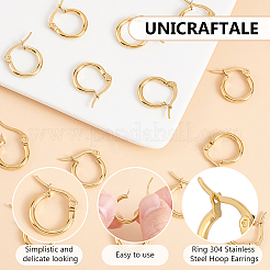 Anello orecchini a cerchio in acciaio inossidabile 304&nbsp;EJEW-UN0001-05-11G-A