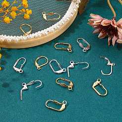 24pcs 6 Arten Messing-Huggie-Hoop-Ohrring-Zubehörse & Leverback-Ohrring-Zubehörse&nbsp;KK-SZ0001-48