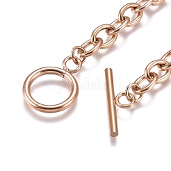 Unisex-Armbänder aus Edelstahl 304 mit Ankerkette&nbsp;X-BJEW-P245-39RG
