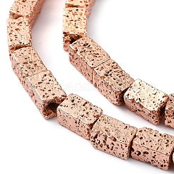 Fili di perle di roccia lavica naturale elettrodeposta&nbsp;G-I360-K01-03