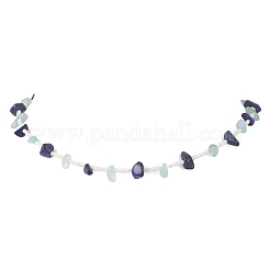 3 stücke 3 arten natürliche lapis lazuli & aquamarin & amethyst & rose quarz & aventurin & citrin chip & glas samen baeded halsketten für frauen&nbsp;NJEW-JN05603