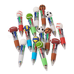 14 penna a sfera sportiva in plastica 4 in 1&nbsp;AJEW-TA0005-82