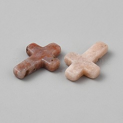 Decoraciones de exhibición de cruces de jade naturales&nbsp;G-WH0016-55A-13
