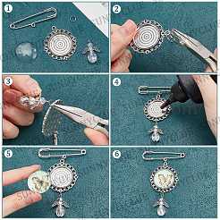 DIY Blanko Kuppel & Engel Legierung Hochzeitsstrauß Charm Herstellungsset&nbsp;DIY-SC0025-10