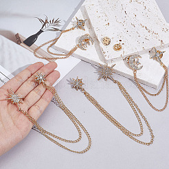 4 broche à chaîne suspendue en strass et cristal étoile&nbsp;JEWB-ME0001-28KCG