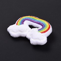Regenbogen mit wolkenbrosche aus baumwolle und vliesstoff&nbsp;JEWB-A003-01