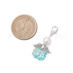Pendentifs décoratifs en acrylique transparent en forme d'ange lotus&nbsp;HJEW-JM04177