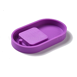 Moldes de silicona para colgantes ovalados diy&nbsp;AJEW-A034-01