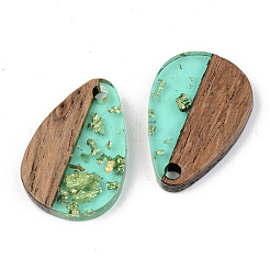 Pendentifs en résine transparente et bois de noyer&nbsp;RESI-S389-027A-B02