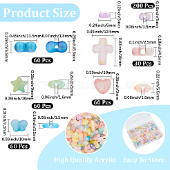 470 Stück transparente Acrylperlen in 6 Stilen mit Farbverlauf&nbsp;OACR-PA0001-59