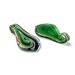 Handgefertigte Silberfolie lampwork großen Anhänger&nbsp;FOIL-S084-B