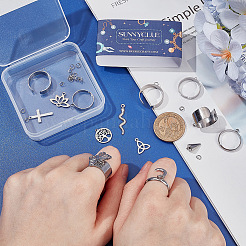 DIY-Set zur Herstellung von Manschettenringen aus Edelstahl mit Charms&nbsp;DIY-SC0026-05P
