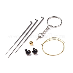 Kit de feutrage à l'aiguille porte-clés chat&nbsp;DIY-P062-02