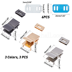 3 ensemble de fermoirs en alliage de 3 couleurs&nbsp;PALLOY-CA0001-81