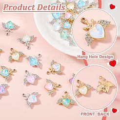 40 stücke 2 farben uv beschichtung legierung gemischt farbe glas strass anhänger&nbsp;FIND-PH0021-94