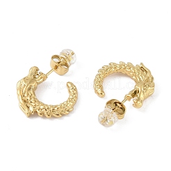 Pendientes de medio aro de acero inoxidable 304 con cabeza de dragón para mujer&nbsp;EJEW-G390-02G