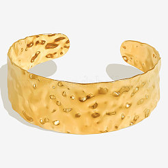 Bracelets manchettes martelés en acier inoxydable 304 pour femmes&nbsp;QR6940-2