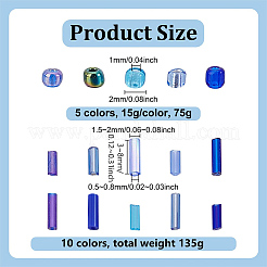 195 g 15 Stile blaues Thema runde & Signalglas Saatperlen&nbsp;SEED-PH0002-65