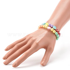 Set di braccialetti elasticizzati con perline acriliche opache per bambini&nbsp;BJEW-JB06406