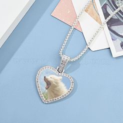 Colliers avec pendentif en alliage avec strass&nbsp;NJEW-WH0008-01S