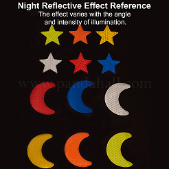 8 set di 2 strisce adesive riflettenti di sicurezza per animali domestici a forma di stella e luna&nbsp;AJEW-GF0003-95