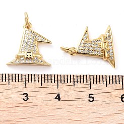 Pendenti con micro pavé in ottone placcato a cremagliera con zirconi cubici trasparenti di grado aaa&nbsp;KK-M280-06G