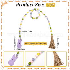 Decorazioni pendenti con perline di legno&nbsp;DIY-WH0888-777A-01