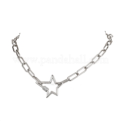 Colliers à chaîne trombone en acier inoxydable 304&nbsp;NJEW-JN06369-01