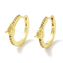 Orecchini a cerchio da donna con pavé di zirconi cubici in ottone&nbsp;EJEW-L269-126G