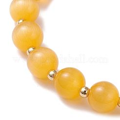 4 bracciale elastico con perline a forma di occhio di gatto per donna&nbsp;BJEW-TA00691