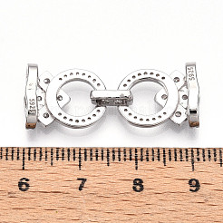 925 Faltschließe aus klarem Zirkonia in Mikropavé-Optik aus Sterlingsilber&nbsp;STER-T008-01P
