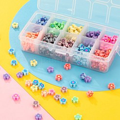 300pcs 10 Farben handgemachte Blume gedruckte Polymertonperlen&nbsp;CLAY-LS0001-08