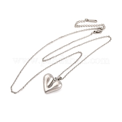 Collane con ciondolo a forma di cuore in acciaio inossidabile 304 anti-ossidazione per le donne&nbsp;LS-EJEW-Z044-01P