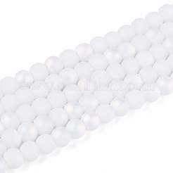 Fili di perline di vetro opaco satinato&nbsp;GLAA-T032-P4mm-MBB02