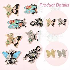 16pcs 8 styles de pendentifs en émail en alliage&nbsp;ENAM-FS0003-95