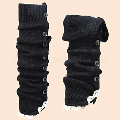 Calcetines de punto de fibra acrílica con botón&nbsp;AJEW-WH20080-20B