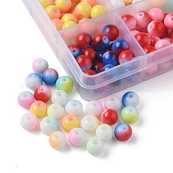 300 Stück zweifarbige Glasperlen mit Einbrennlackierung&nbsp;DGLA-YW0001-06