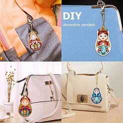 Kits de llavero con pintura de diamante para muñeca matrioska 5d diy&nbsp;DIY-WH0167-08A