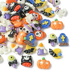 60 Stück 10 Stile Halloween Motiv opake Resin Decoden Cabochons&nbsp;CRES-CJ0001-69