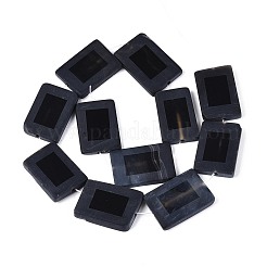 Brins de perles d'agate noire naturelle teintées et chauffées&nbsp;G-T144-25B-02
