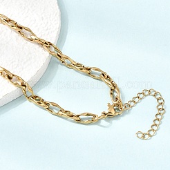 Collares de cadena ovalada retorcida de acero inoxidable 304 de 5 mm para hombre y mujer.&nbsp;SA-CBAB767-18B-G