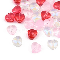 30 Stück 3 Farben transparent gespritzte Glasperlen&nbsp;GLAA-FP0001-34