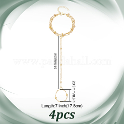 4 Stück Messing Satellitenketten Fingerring Armbänder&nbsp;BJEW-HY0001-05G