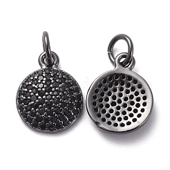 Messing Micro Pave schwarz Zirkonia Charms&nbsp;KK-I658-08B