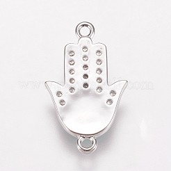 Liens de zircone cubique en laiton micro-pavé&nbsp;KK-E735-18P