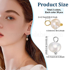 60 stücke 2 farben natürliche zucht süßwasser perle zwei seiten poliert charms&nbsp;PEAR-ME0001-03