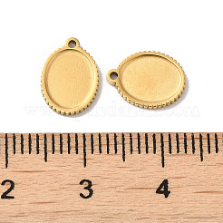 Lucidatura manuale 304 in acciaio inossidabile cabochon pendente&nbsp;STAS-P335-13G