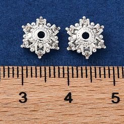 Messing Micro Pave klare Zirkonia Perlenkappen&nbsp;KK-K378-47B-S